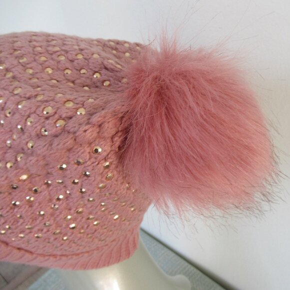 Lot of 2 beanie hats, one size, stretch, chunky & slouchy hat Pink, Multicolor - Picture 8 of 11